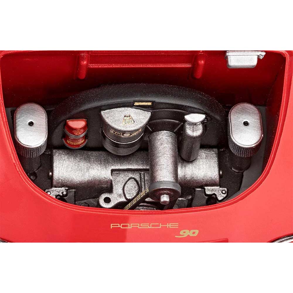 ساختنی ریول مدل پورشه 356 کوپه قرمز کد 07679 درب موتور با امکان باز شدن